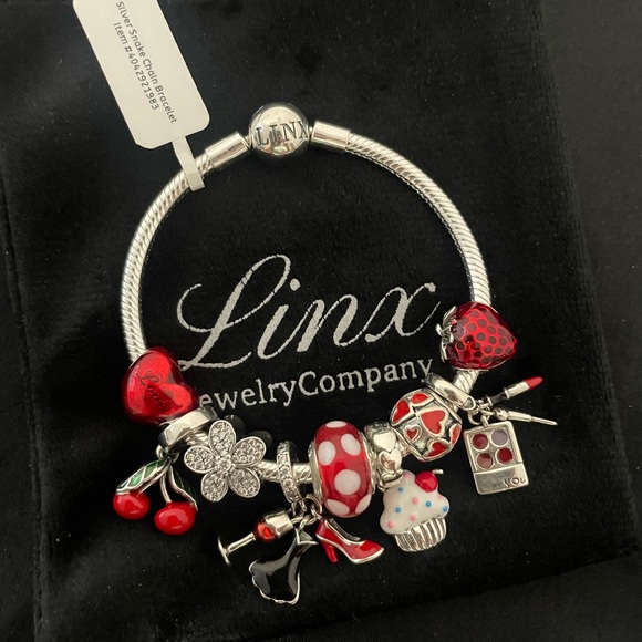 Linx Snake Chain Bracelet with Red Themed Charms - Picture 4 of 11
